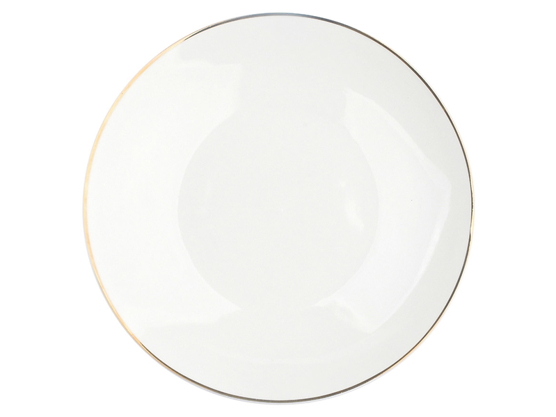Talerz obiadowy Bella porcelanowy biało-złoty