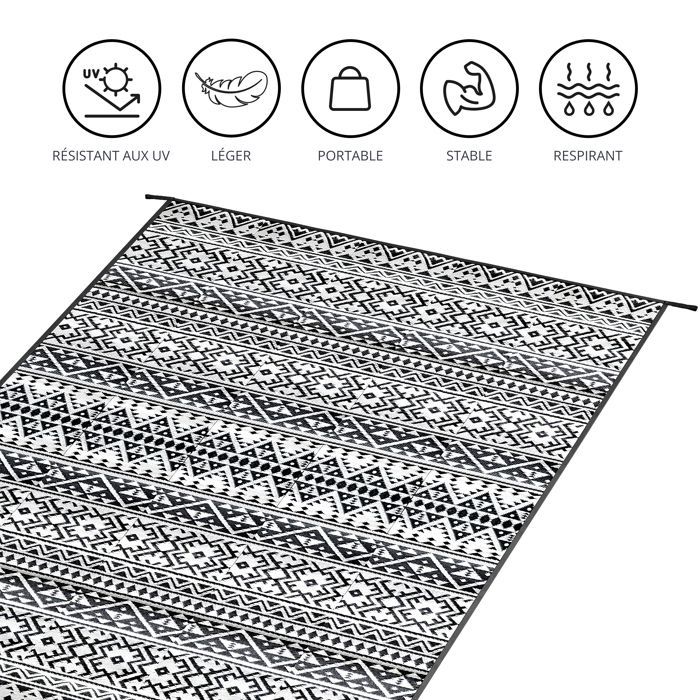 EVOCAMP Reversible Outdoor Rug 270×400 cm – Waterproof, UV Resistant, Carry Bag Included