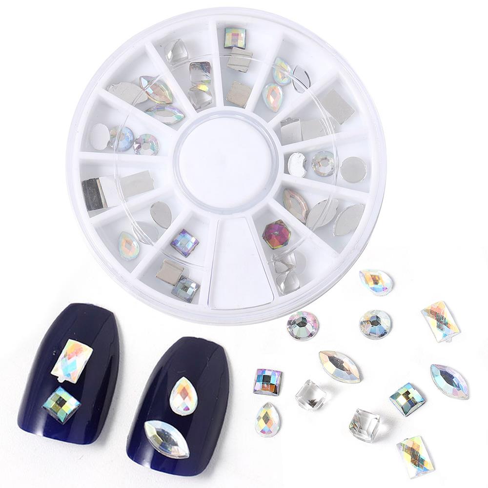 36 strass AB couleur AB pour ongles, paillettes, forme goutte d'eau, fleur, accessoire de décoration, bijouterie, strass DIY