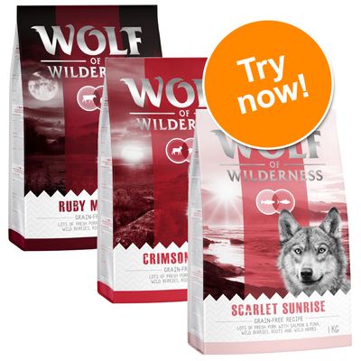 Wolf of Wilderness Adult Classic „Rot“ Probierpaket 3 x 1 kg