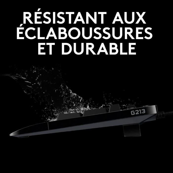 Clavier gamer - Filaire - Logitech G - G213 Prodigy - AZERTY - USB - Noir