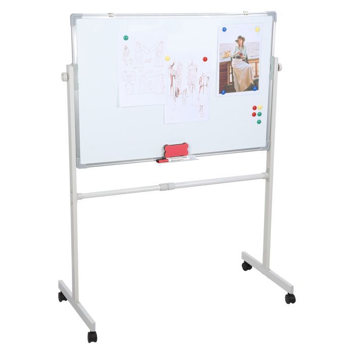Cavalete infantil - CREMLANK - Altura ajustável - Dupla face - 60x90x155-200 cm - Idades de 2 a 12 anos - Metal