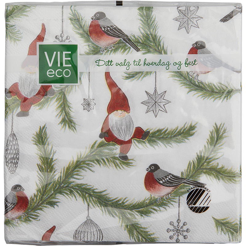 Vie Eco Servietten, 20er-Pack, 33 x 33 cm, Weihnachtsmotiv