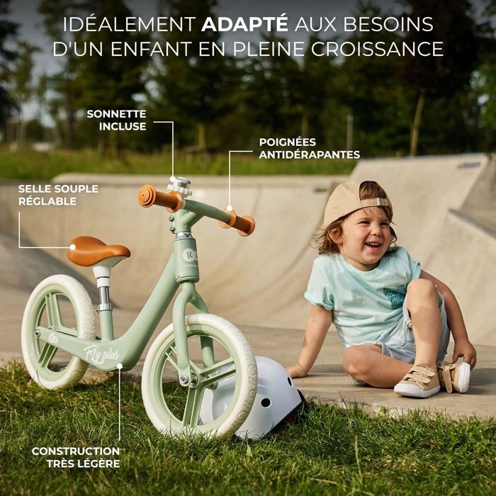 Loopfiets - KINDERKRAFT - FLY PLUS - Ultralicht - 30 cm EVA-schuimwielen - Verstelbaar zadel 34–42 cm