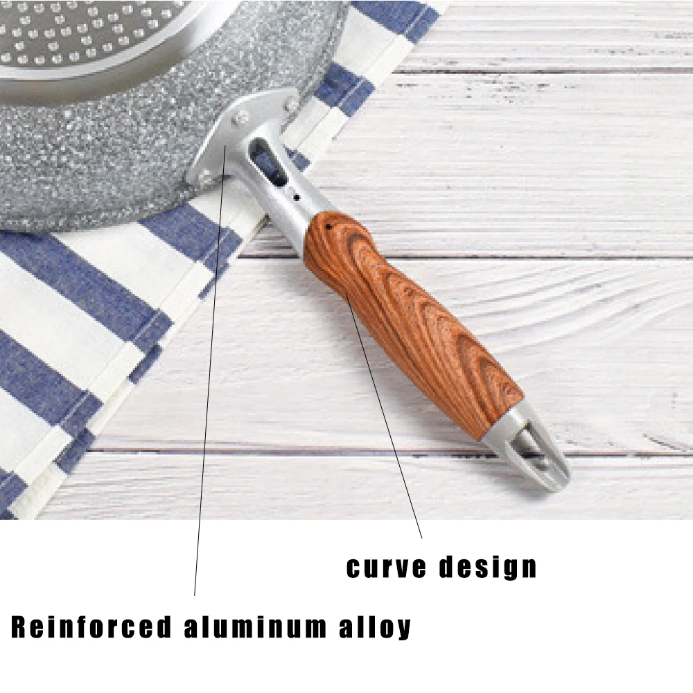Wok en pierre durable, poêle antiadhésive en céramique, compatible induction, pour la cuisson des steaks et des plaques de cuisson à gaz, ensemble de cuisine