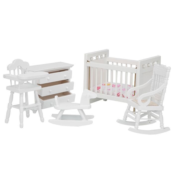Maison de poupée - 1:12 - Bois - Blanc - Mini meubles - Pour enfants YYV