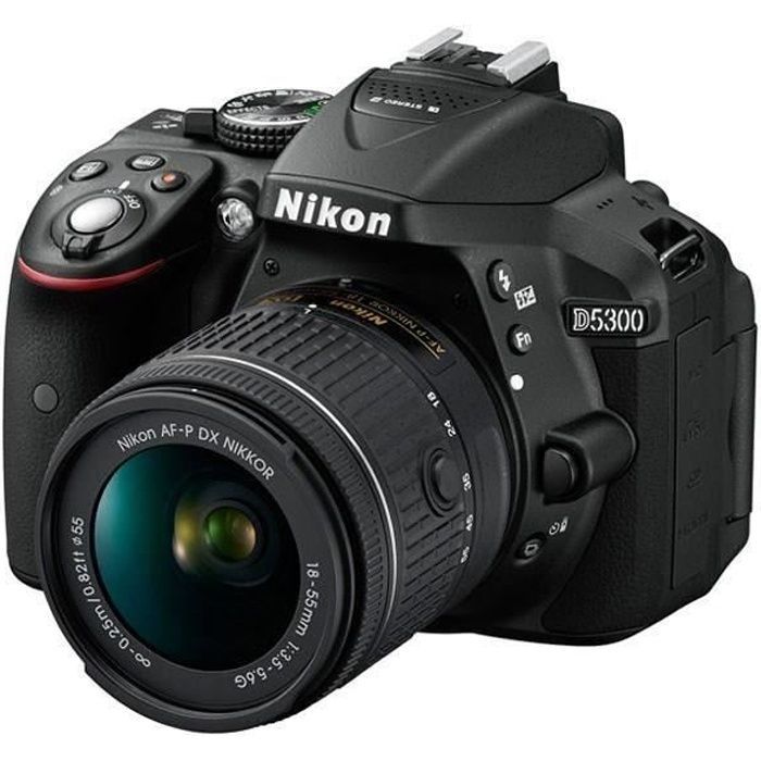 Nikon D5300 DSLR Camera - 24.2 Megapixels - Black - AF-P 18-55mm Lens
