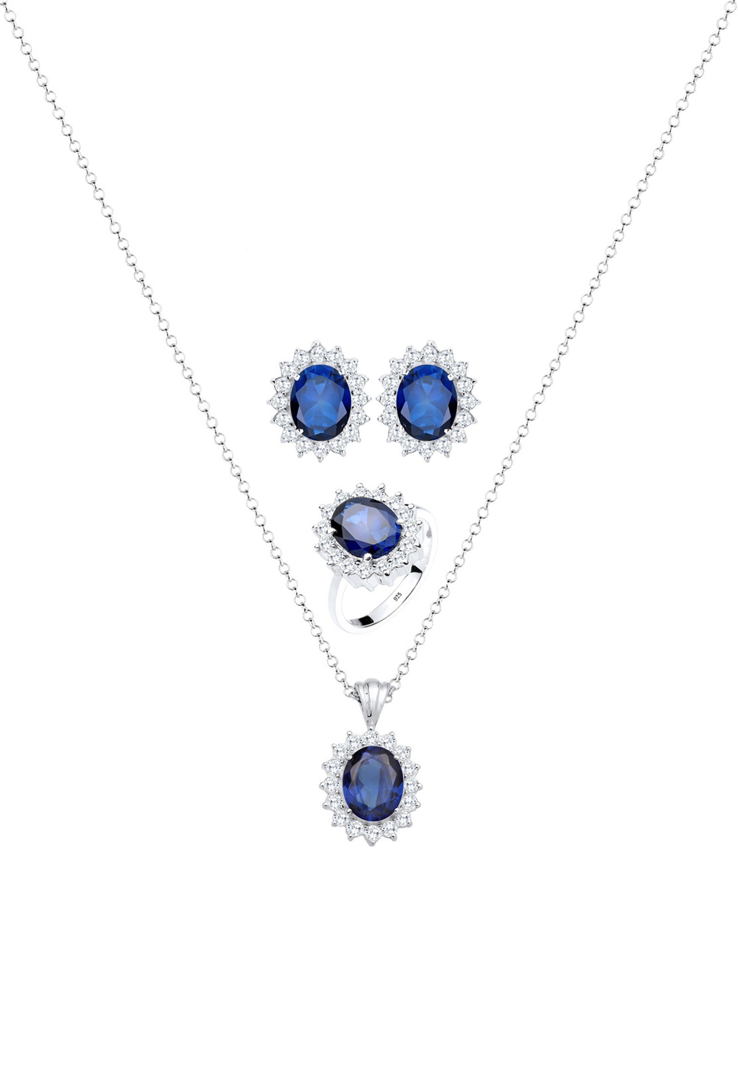 Elli Femmes pendentif glamoureux avec cristaux de zirconium en argent sterling 925