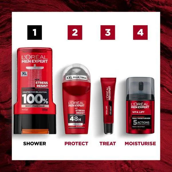 L'Oréal Men Expert Stress Resist sprchový gel 300ml | Pánské | Superdrug