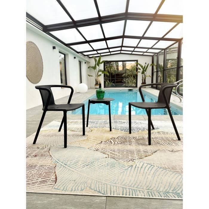 Set van 2 tuinstoelen - CITY GARDEN - DIEGO-FT - Antracietgrijs - Stapelbaar