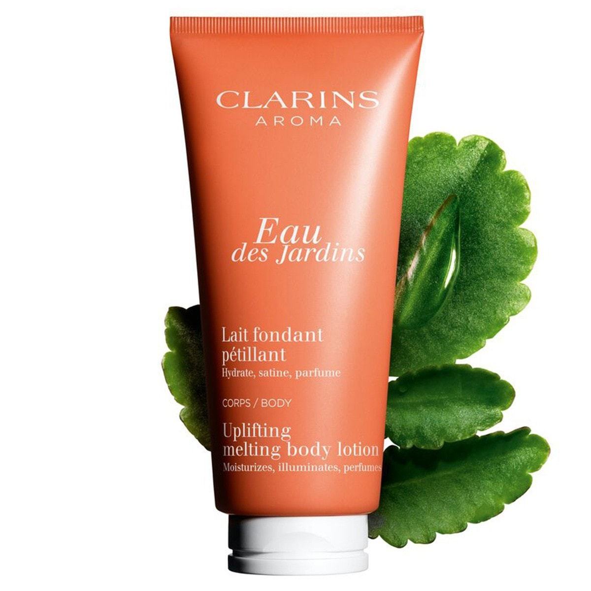 Clarins ķermeņa krēms Eau de Jardins Uzmundrinošs, kūstošs ķermeņa losjons – 200 ml