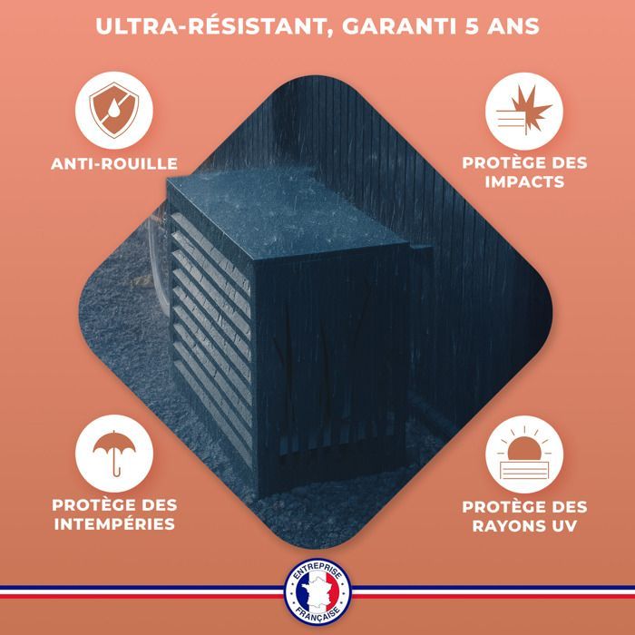 DECOAIRCO - Cubierta metálica para unidad exterior de aire acondicionado - Cubierta para aire acondicionado, bomba de calor, protección de unidad exterior - Talla M - Antracita