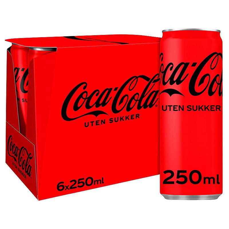 Coca-Cola Coca-Cola senza zucchero confezione da 6 lattine da 250 ml