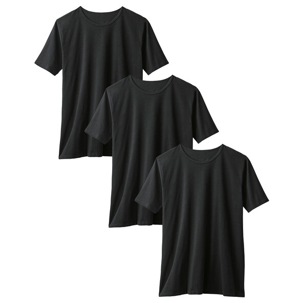T-shirts, zwart, 3-delige set