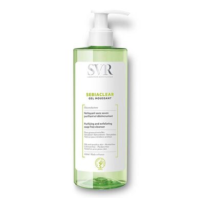 SVR Sebiaclear Gel Moussant Nettoyant Sans Savon Gel penivý čistiaci gél pre mastnú pleť 400 ml 400 ml