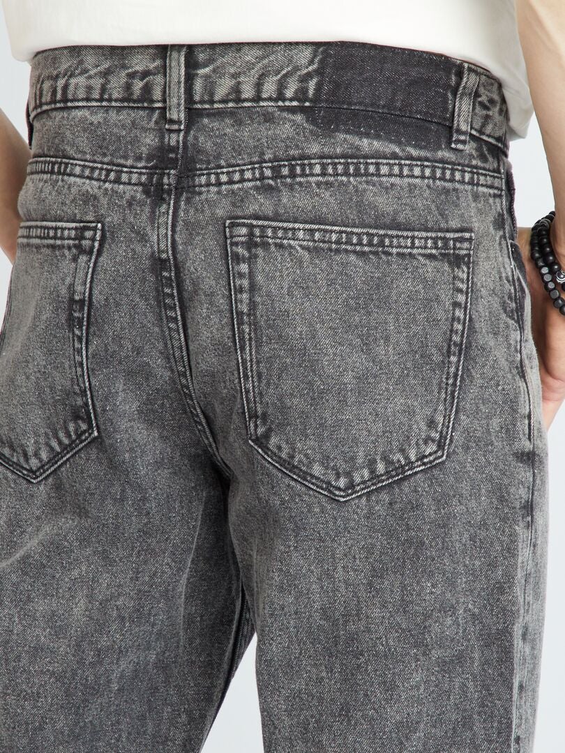 Rechte jeans met 5 zakken - L32 - ZWART
