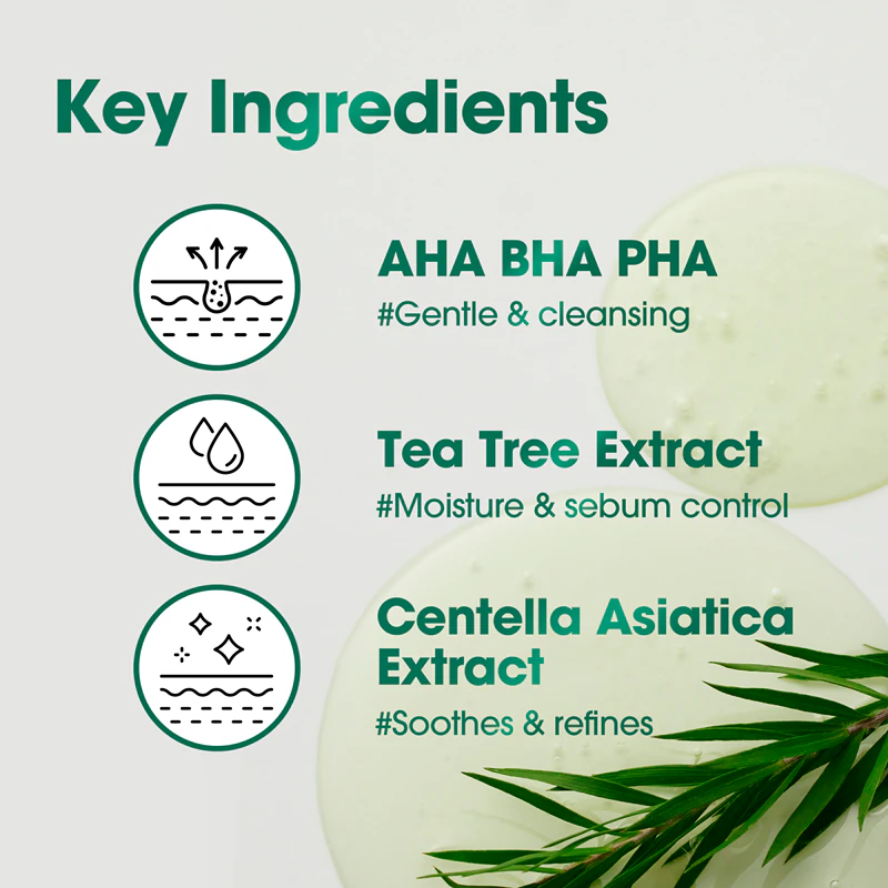 Some By Mi AHA∙BHA∙PHA 30 Days Miracle Acne Clear Body Cleanser, gel de limpeza corporal espumante para peles problemáticas e oleosas.