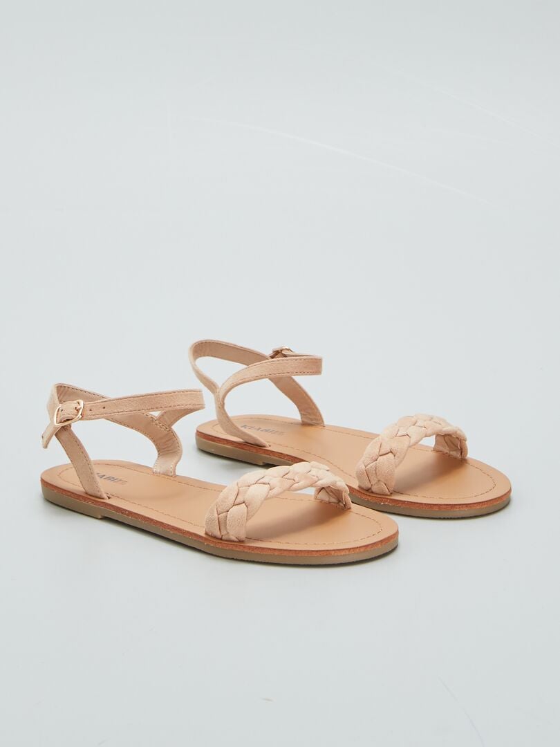 Sandalias con tiras trenzadas - ROSA