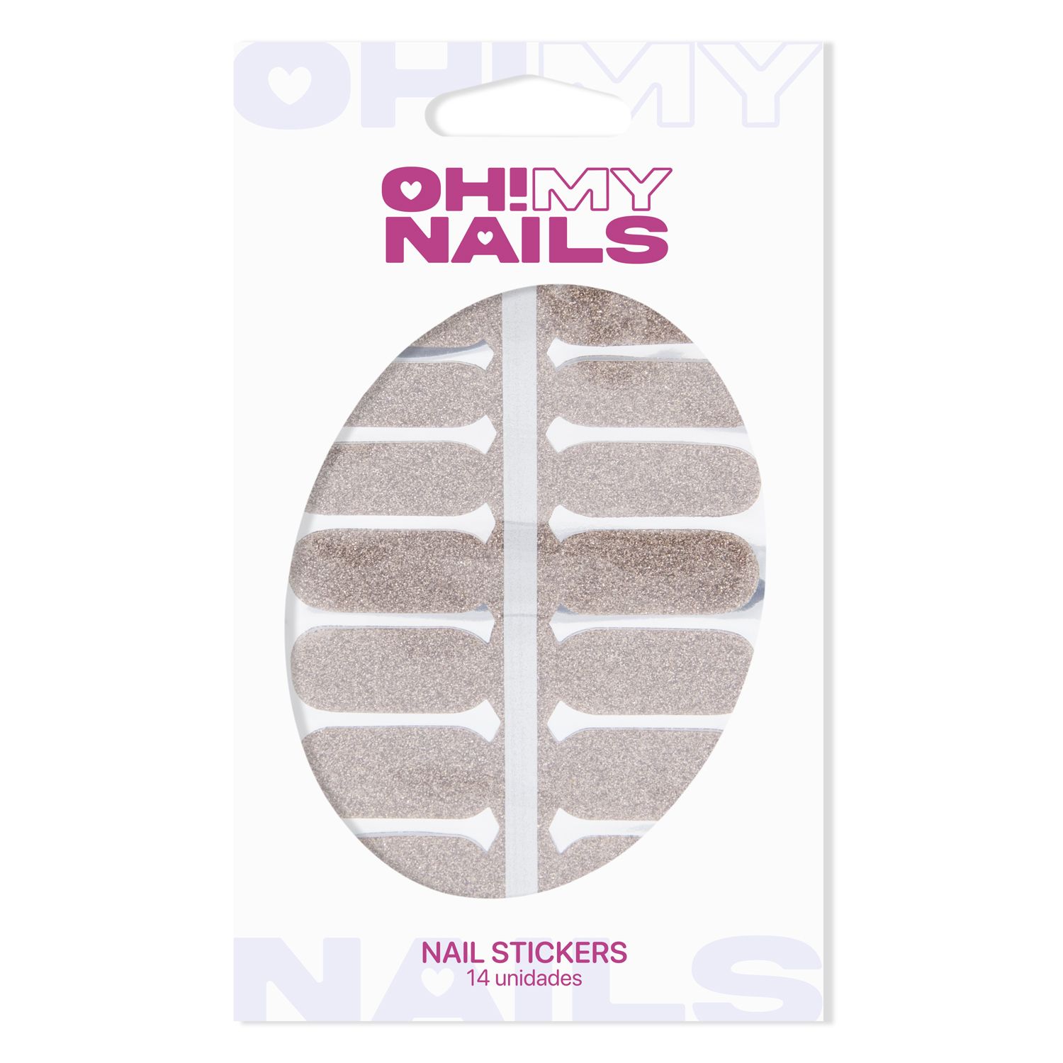Oh My Nails uzlīmes ar rožzelta mirdzumiem Uñas postazas