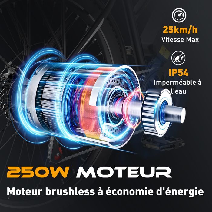 Vélo électrique VAE - HITWAY - Noir - 28