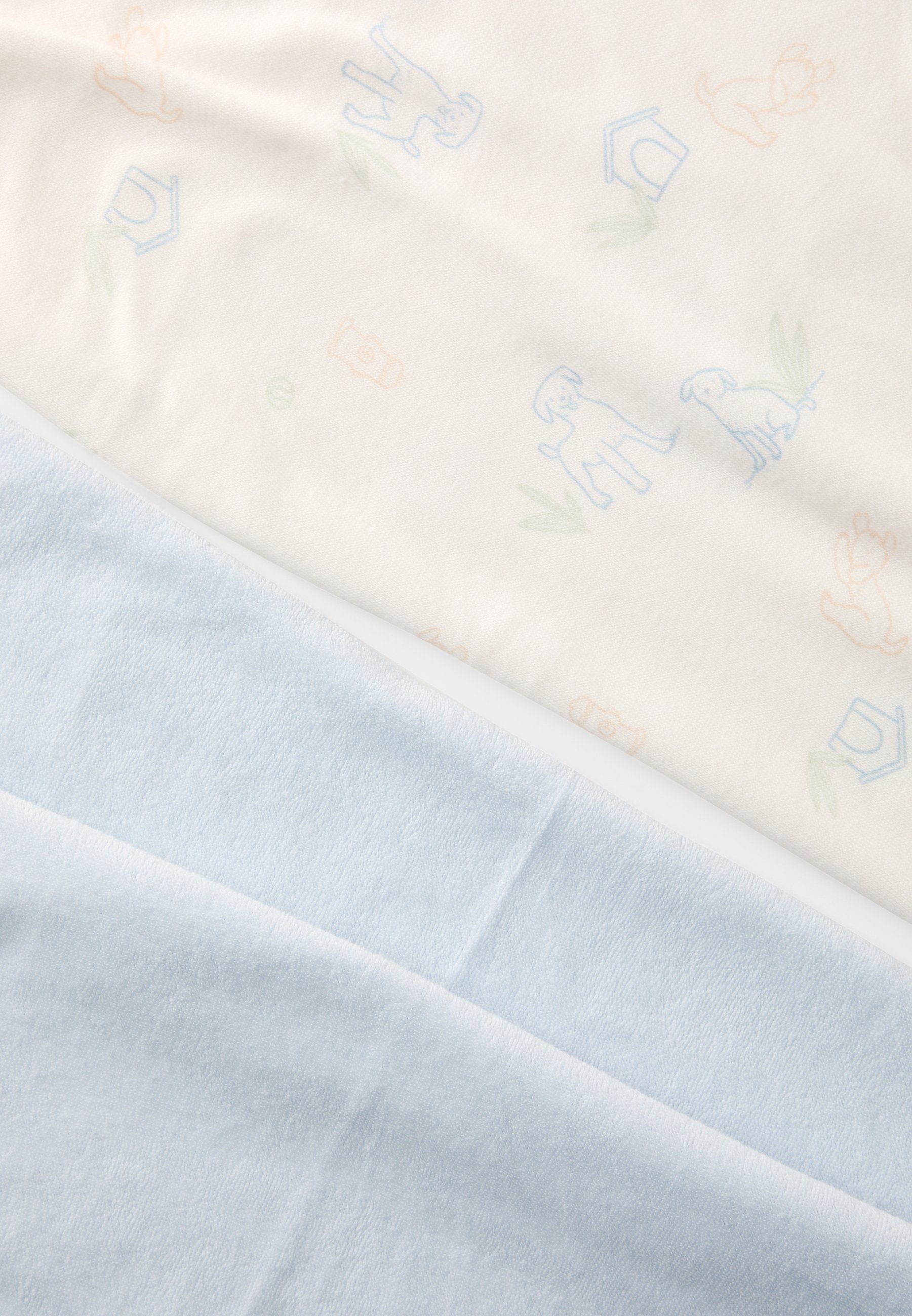 Carter's BADHANDDOEKEN UNISEX 2-PACK - Badhanddoek - gebroken wit/lichtblauw