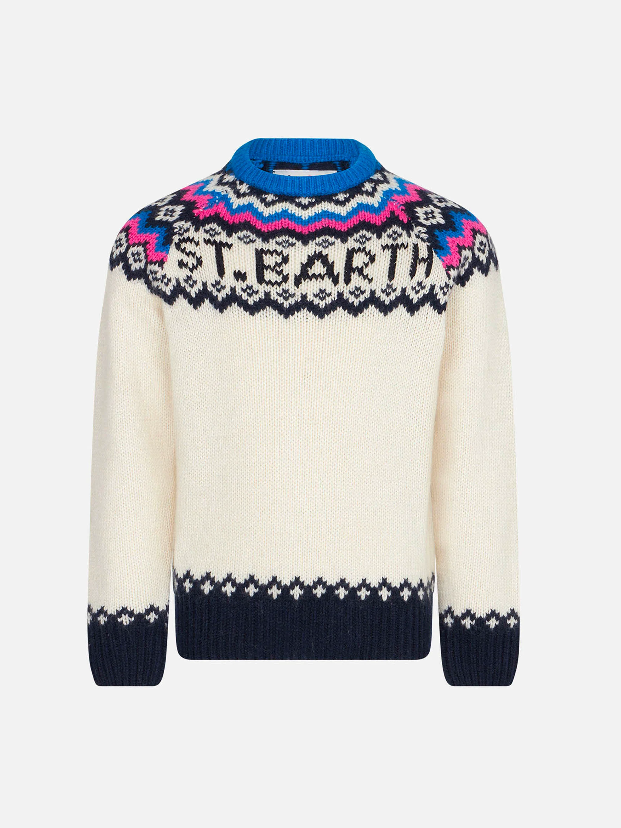 Maglione da bambina con fantasia jacquard nordica