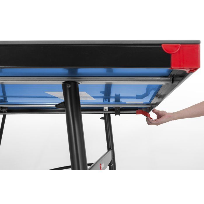 Table tennis table - SPONETA - S3-87e - Foldable - Outdoor use - Net + storage + multi-directional wheels - Blue/black