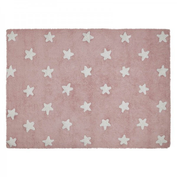 Dywan dziecięcy PINK STARS WHITE 120x160 różowy