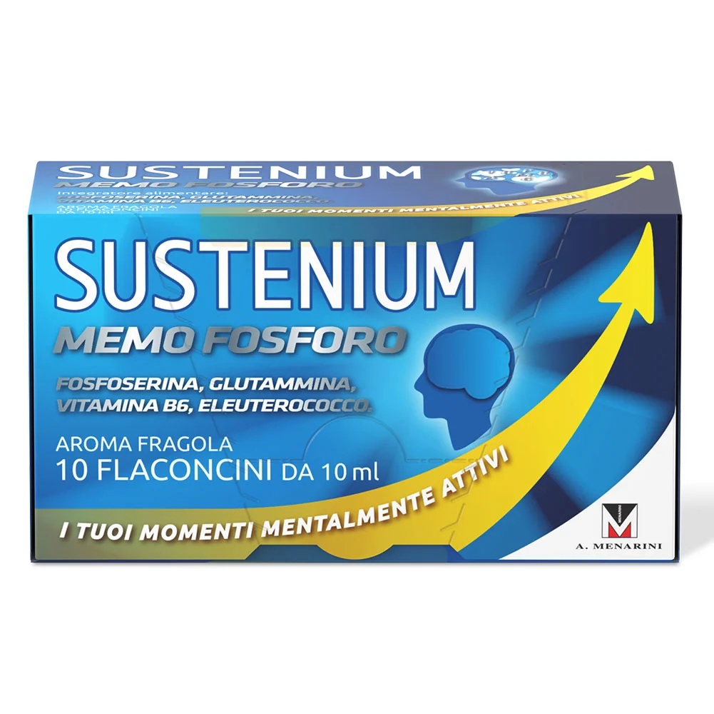 SUSTENIUM Sustenium Memo Voedingssupplement met fosfor voor geheugen en concentratie 10 flessen