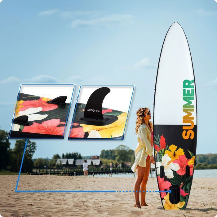 Tavola da paddle THUNDER® NOX 320 cm | Gonfiabile | Antiscivolo | Zaino | Accessori completi | Kit di riparazione