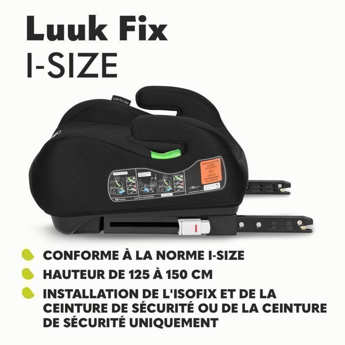 Réhausseur auto LIONELO Luuk Fix i-Size - ISOFIX - 125-150 cm - Groupe 3 - Gris