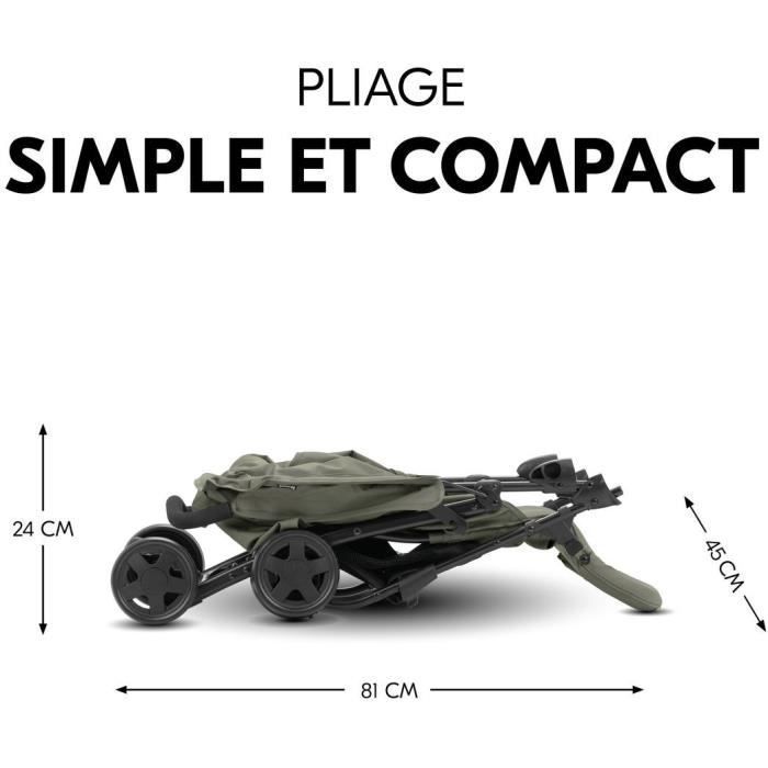 HAUCK - Poussette canne - SPORT - Pliable & inclinable - Capote Pare-Soleil - 4 roues - Olive