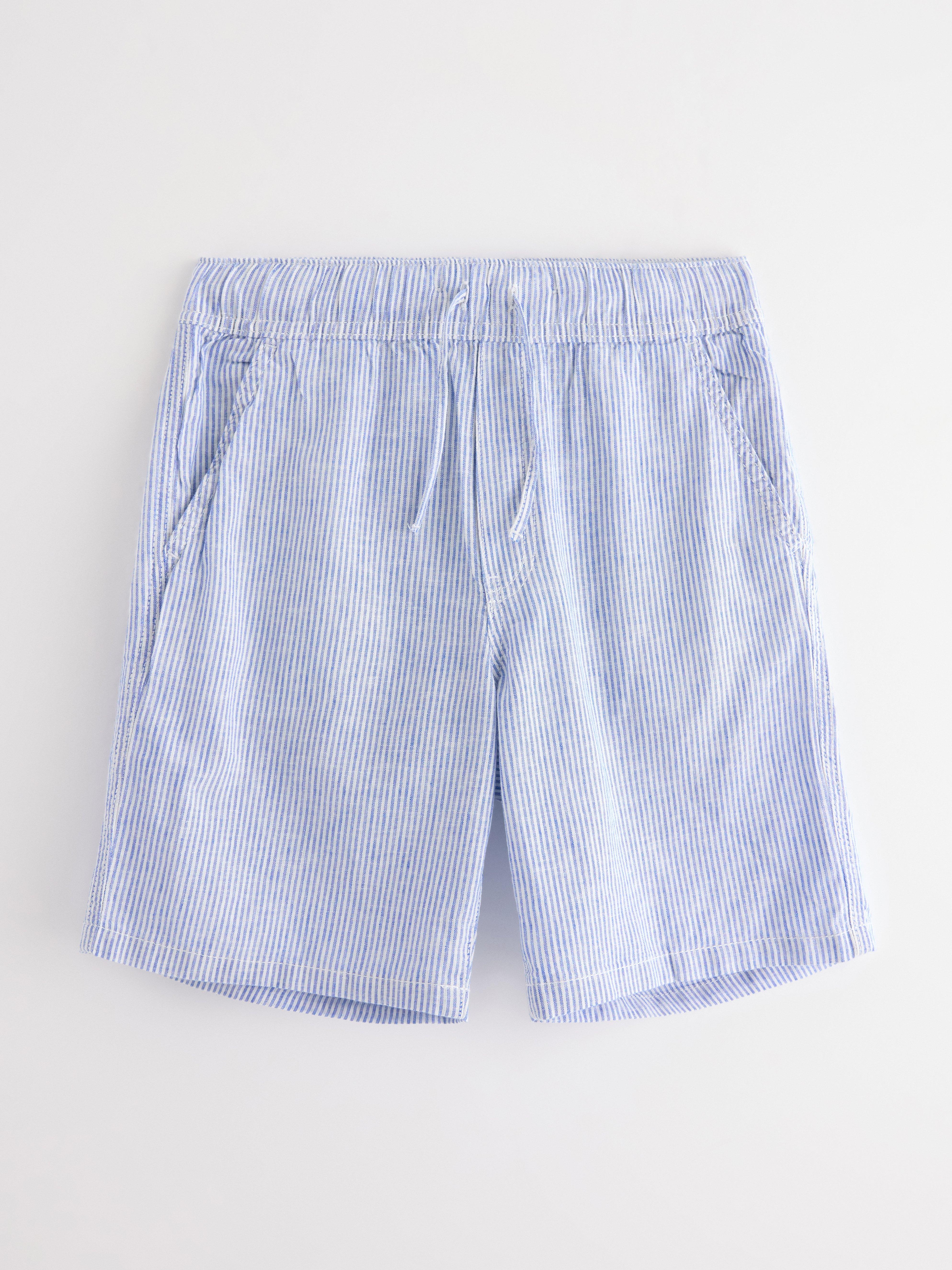 Shorts em linho azul