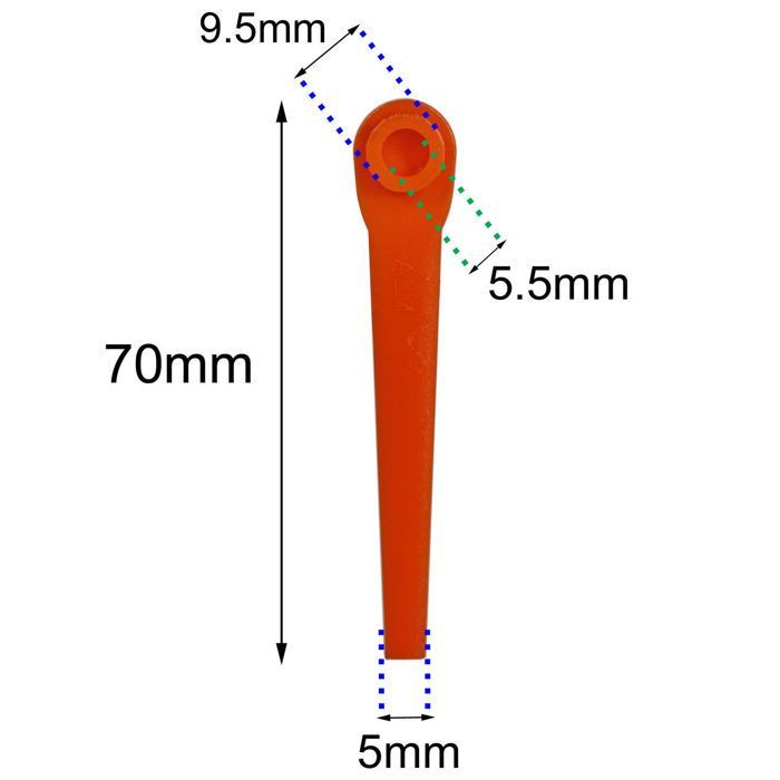 Paquete de 100 cuchillas de 70 mm para desbrozadoras Gardena 9823, 9825, 9820 y 9821.
