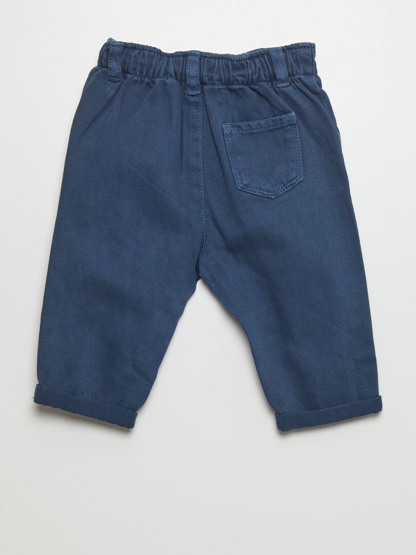 Broek in papieren zakstijl - BLAUW