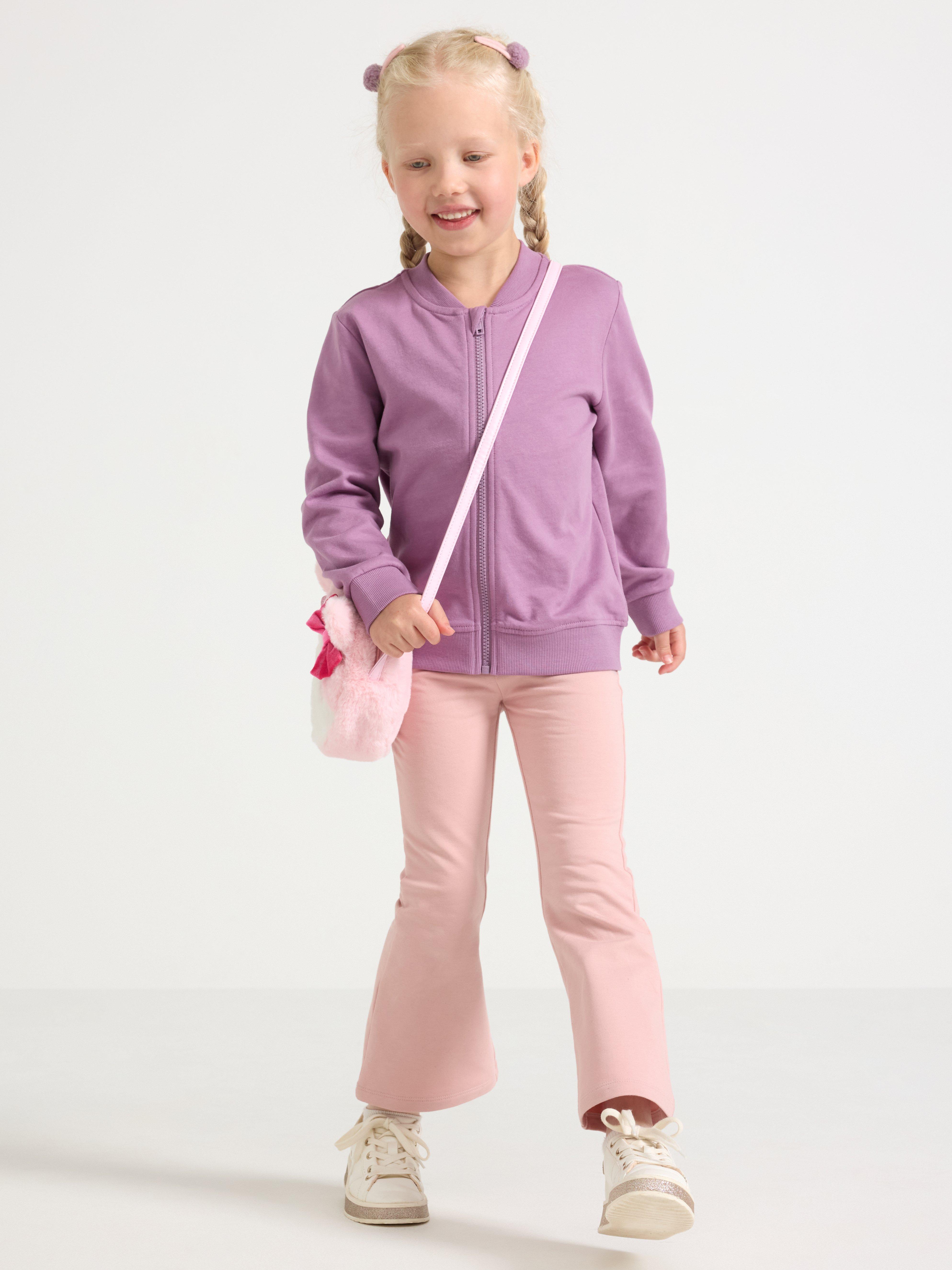 Sudadera con cremallera color lila claro empolvado