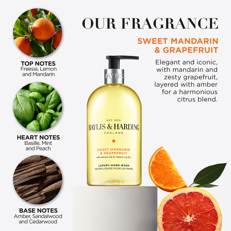 Sabonete líquido para mãos Baylis & Harding com tangerina doce e toranja