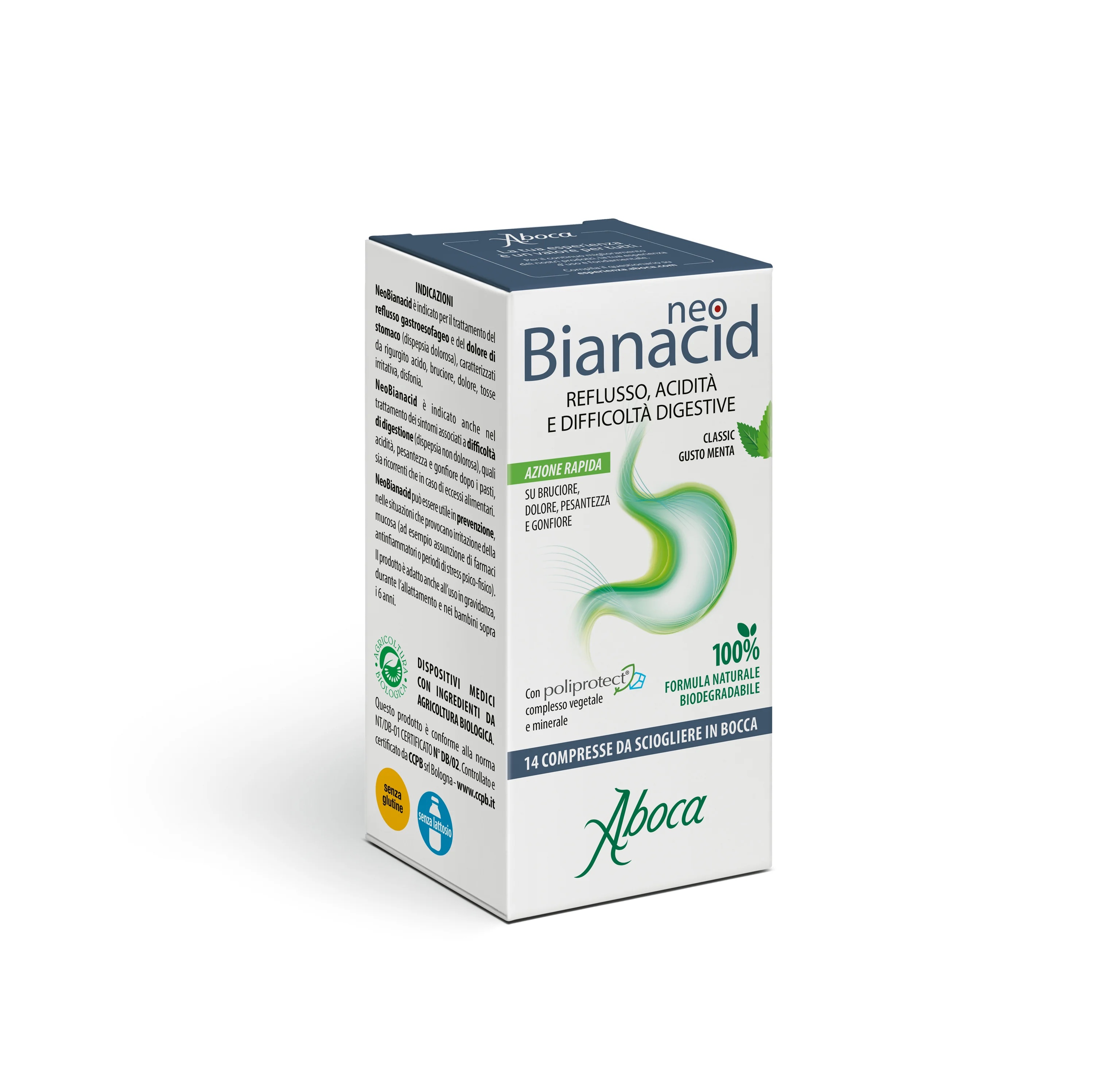 ABOCA Aboca NeoBianacid 14 žvečljivih tablet za hiperacidnost in refluks