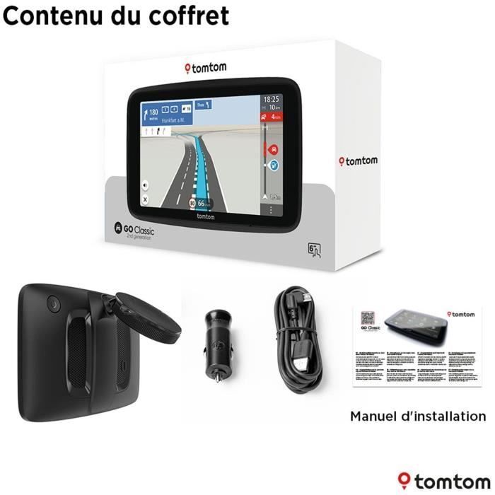 TomTom GO Classic 6 de 2ª geração - GPS para carro - Tela de 6 polegadas - TomTom Traffic - Assistente de manutenção de faixa - Mapa europeu de 27 polegadas