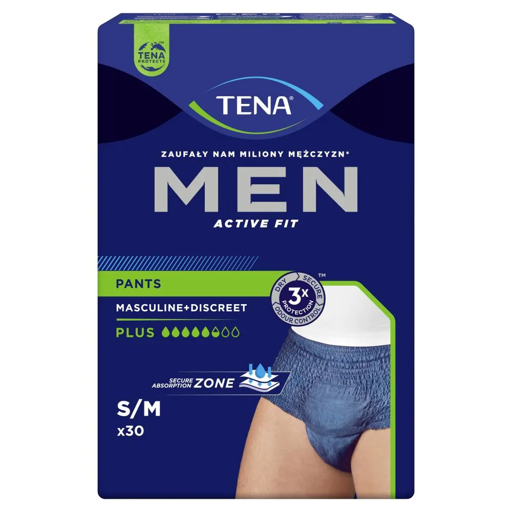 Tena Men Active Fit Pants Plus, Majtki chłonne dla mężczyzn, Small/Medium