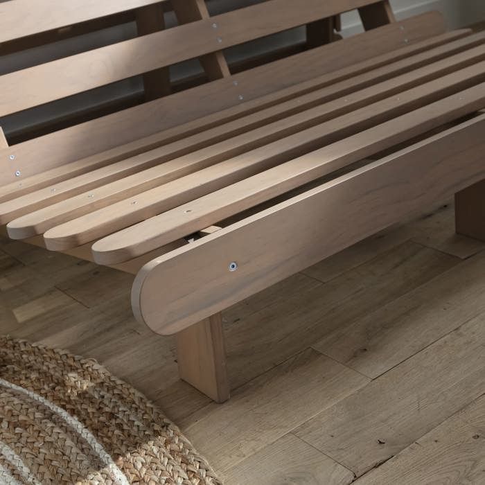 Structure futon 140x200 cm en bois massif taupe - Taupe - Terre de Nuit