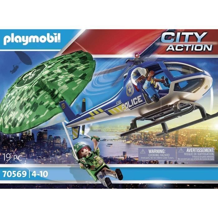 PLAYMOBIL 70569 Politiehelikopter en parachutist, Stadsactie, Politie, Leeftijd 4+