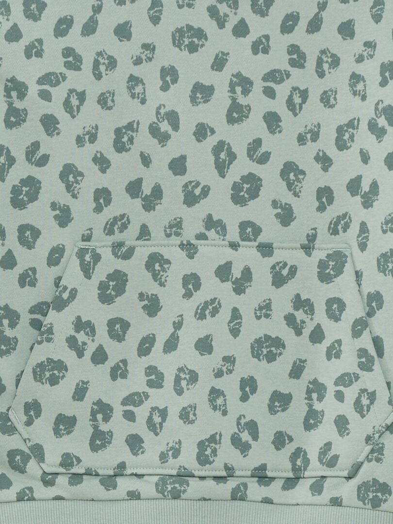 Hoodie met luipaardprint - GROEN