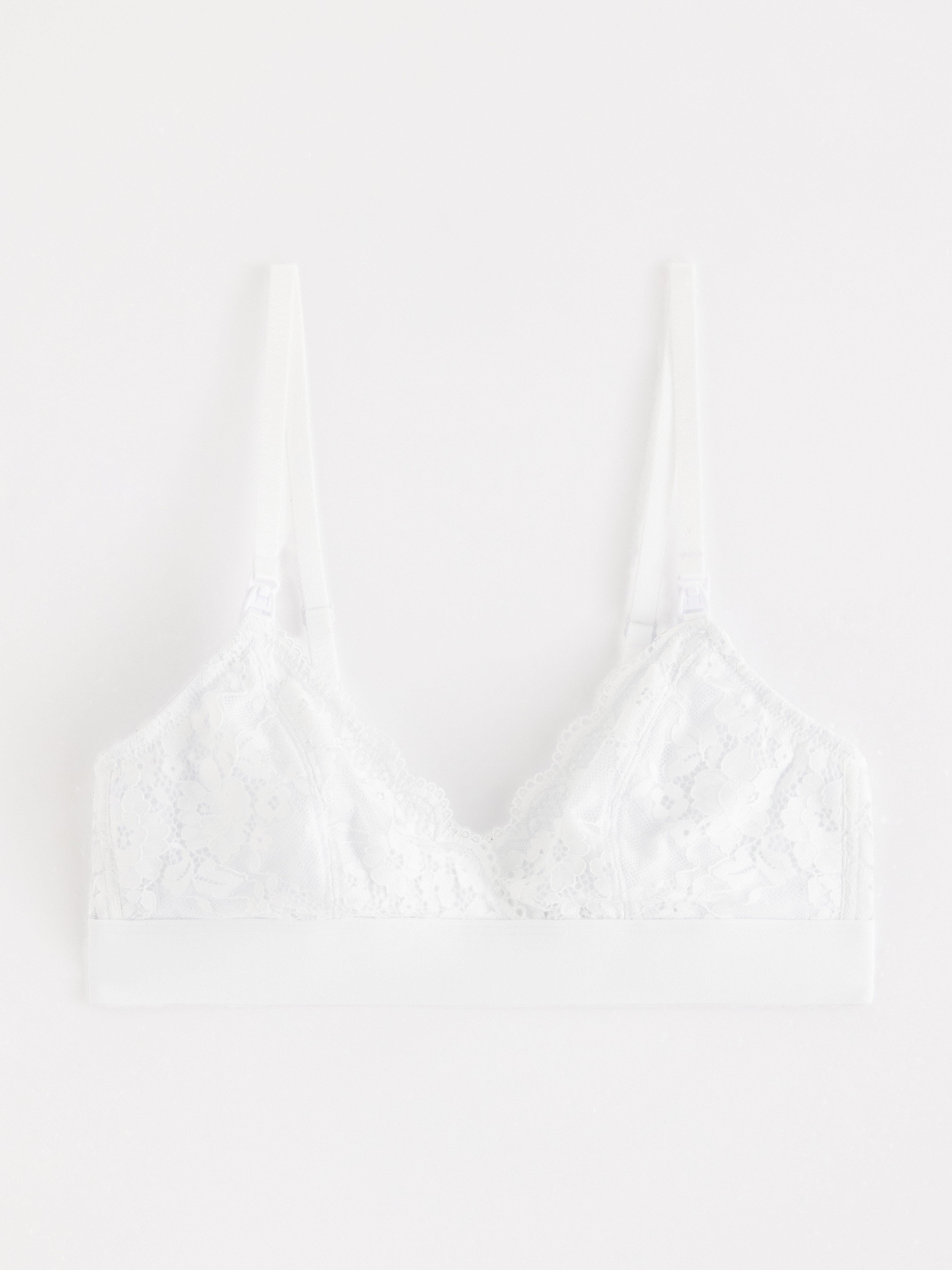 Reggiseno da allattamento MOM in pizzo bianco