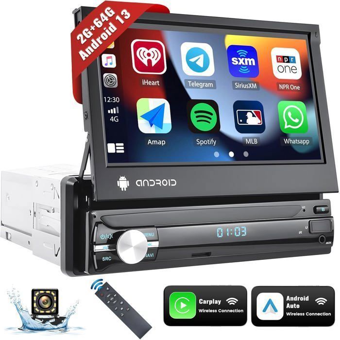 Radio para coche Android 13 1 Din de 7
