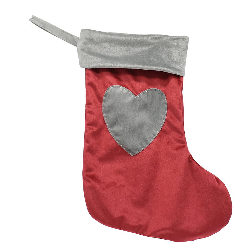 Hjem Julestrømpe 43x30 cm velour