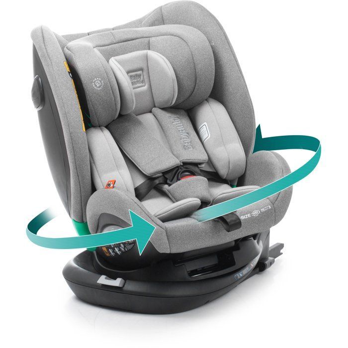 Silla de coche BABYAUTO - Odeas - Grupo 0/1/2/3 - Talla I - 40/150 cm - Top Tether - Giro de 360° - Antracita