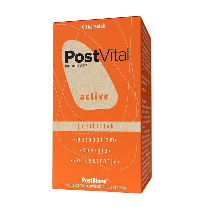PostVital Active Postbiotyk, Suplement diety wspierający odporność, Kapsułki
