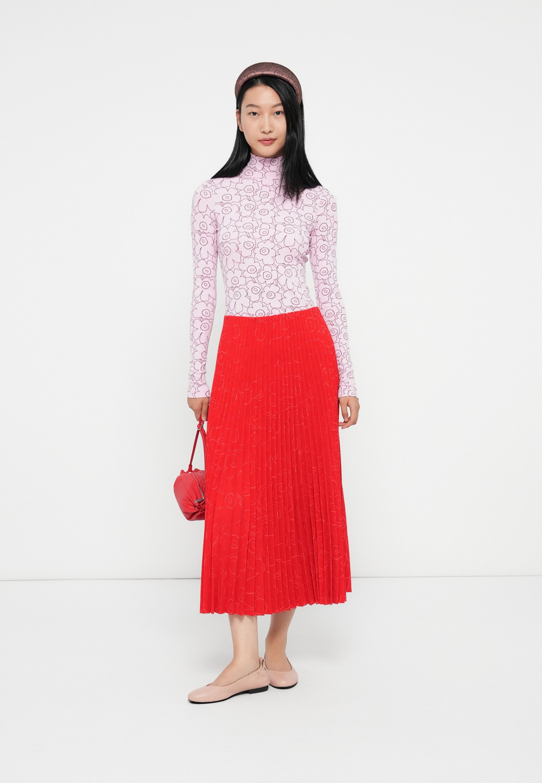 Marimekko SELL PIIRTO UNIKKO - Plooirok - rood/felrood
