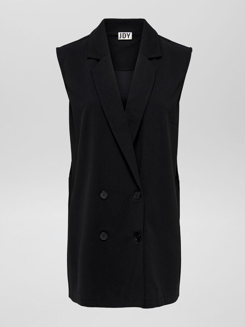 Blazer sem mangas 'JDY' em tecido macio - Preto